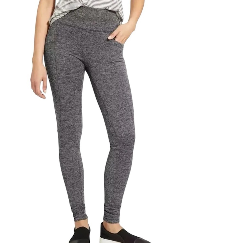 Athleta Metro Herringbone leggings Navy Knit Leggings